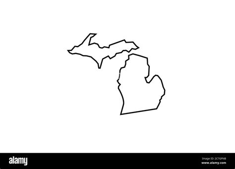 Michigan map outline state vector illustration Stock Vector Image & Art ...