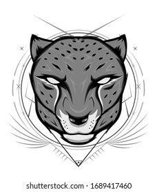 Cheetah Logo Black White Stock Illustration 1683597493