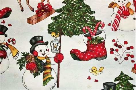 Snowman Fabric Christmas Fabric by the Yard Holiday Fabric - Etsy