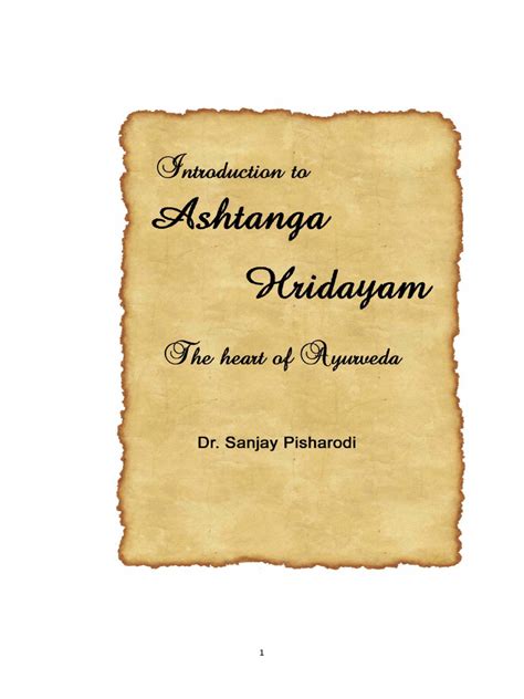 Introduction To Ashtanga Hridayam | PDF | Vedas | Ayurveda