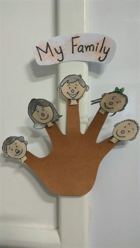 my family finger puppets | Family crafts preschool, Family tree craft ...