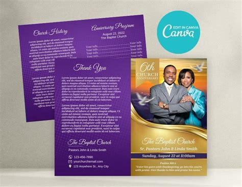 Church Anniversary Program Template - Etsy