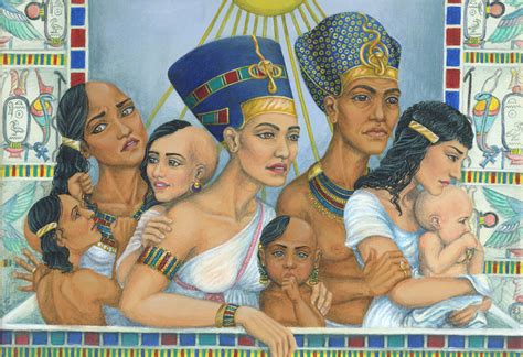 Akhenaten Nefertiti And Their Children