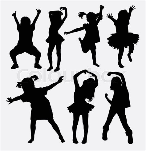 Children Dancing Silhouette Clip Art