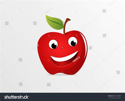 Smiling Apple Cartoon Mascot Character Vector Stock Vector (Royalty ...