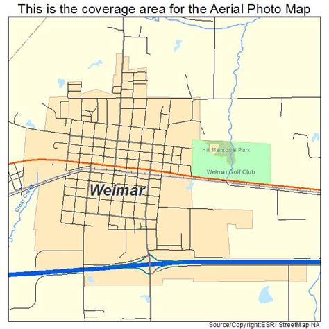 Aerial Photography Map of Weimar, TX Texas