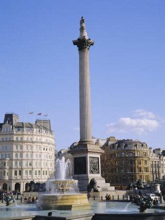 'Nelson's Column and Fountains, Trafalgar Square, London, England, UK ...