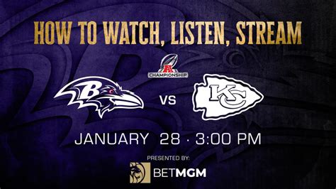 How to Watch, Listen, Live Stream Ravens vs. Chiefs, AFC Championship