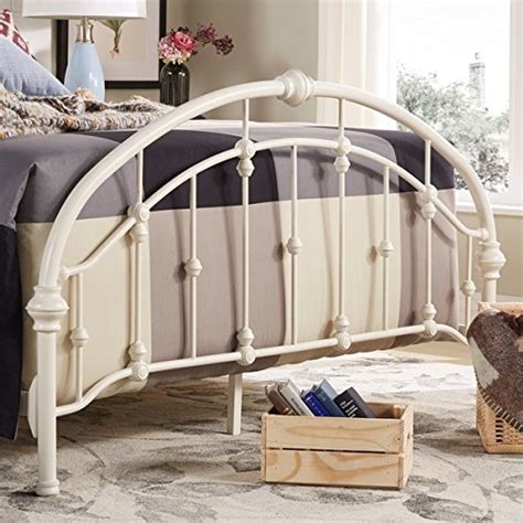 White Antique Vintage Metal Bed Frame in Rustic Wrought Cast Iron ...