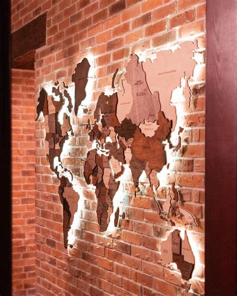 LED OPTION For 3D Wooden World Map by Enjoy The Wood Family | Etsy | Wood wall art, Wall maps ...