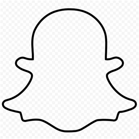 Hd Black Snapchat Outline Ghost Logo Icon Symbol Png Citypng | The Best ...