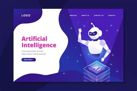 Free Vector | Artificial intelligence landing page template