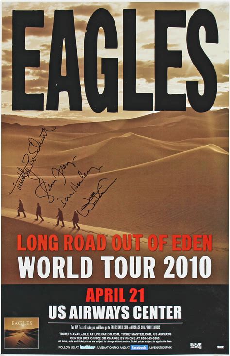 Lot Detail - The Eagles ULTRA RARE 11" x 17" Group Signed Concert ...