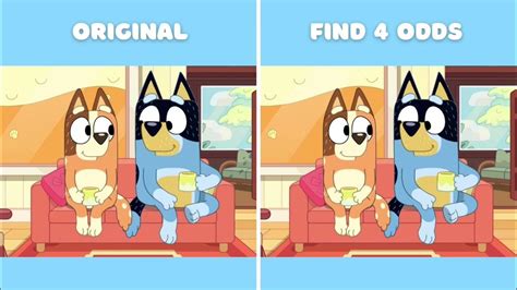 Bluey Cubby Episode Find 4 Odds Out | Bluey Spot The Difference | Bluey ...