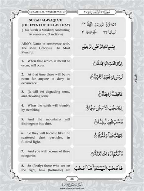 Surah Waqiah English PDF - Online Download English Translation PDF