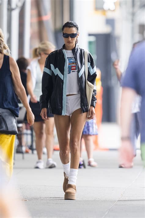 Bella Hadid Wore Ugg's New Platform Boots With Short Shorts | Who What ...