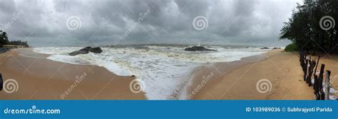 Another Panoramic View of the Kundapura Beach Stock Photo - Image of ocean, panoramic: 103989036