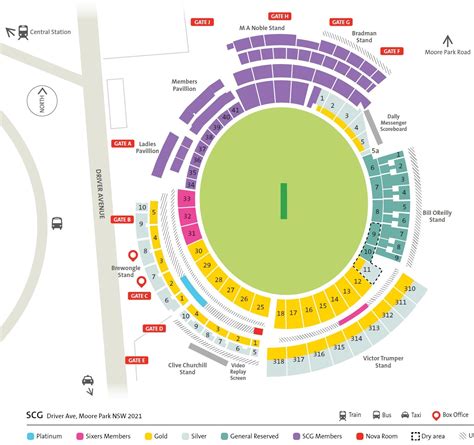 Sydney Cricket Ground Seating Map 2023 with Rows, Parking Map, Tickets ...