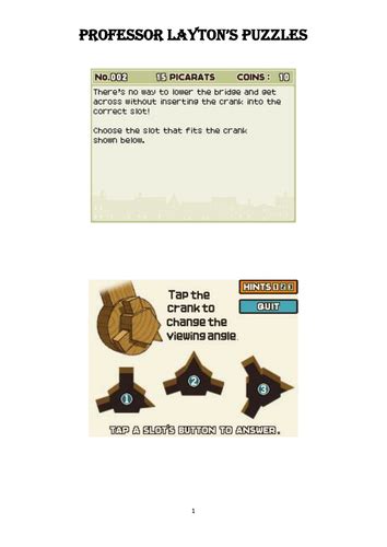 Professor Layton Puzzles | Teaching Resources