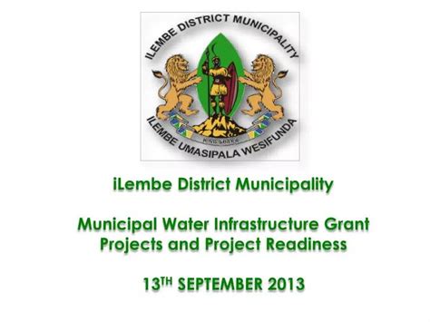 PPT - iLembe District Municipality Municipal Water Infrastructure Grant ...