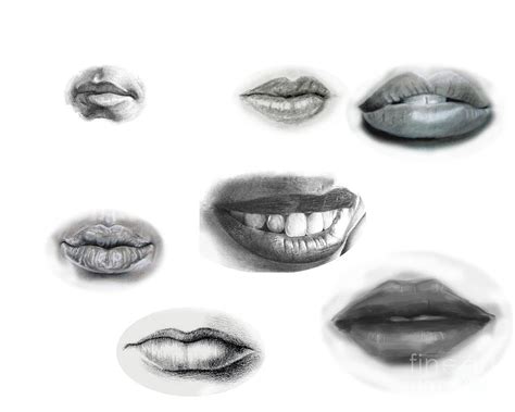 Drawing Human Lips Digital Art by Santanu Karmakar