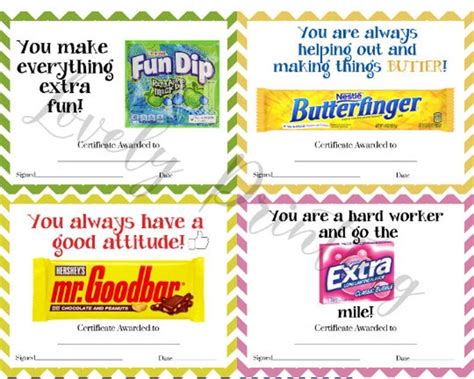 Printable Candy Bar Awards for Students or Colleagues Candy | Etsy ...