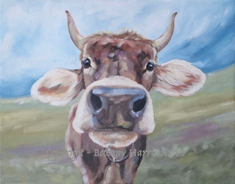 Brown Swiss Cow Art Print - Etsy Canada