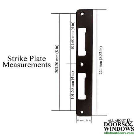 Latch & Deadbolt Strike Plate, 1.30 x 8.82 Flat - Rustic Umber