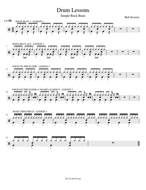 Drum Beats 1-4 sheet music for Percussion download free in PDF or MIDI