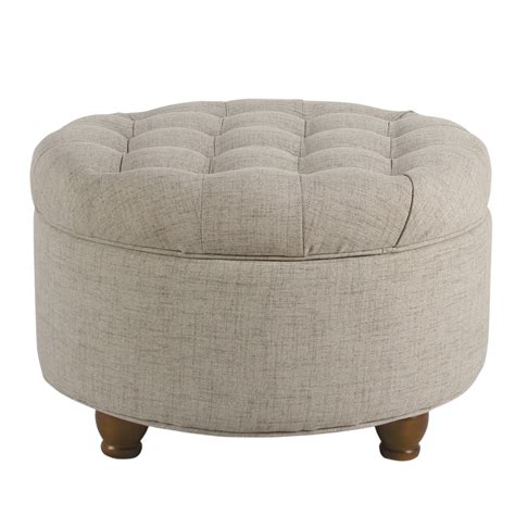 HomePop Large Tufted Round Storage Ottoman, Multiple Colors - Walmart ...