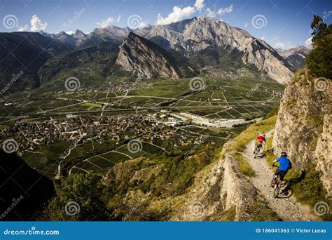 Mountain Biking in the Swiss Alps Editorial Stock Photo - Image of ...