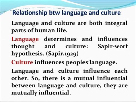 Language and culture