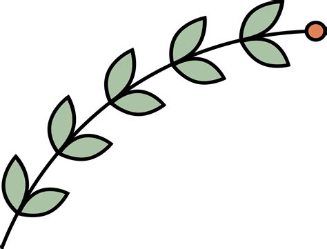 Outline flower with leaves clip art 22187724 PNG