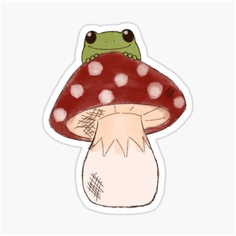 Mushroom Stickers for Sale | Frog drawing, Mini canvas art, Frog art