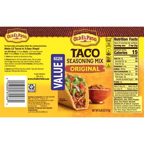 Old El Paso Taco Original Seasoning, 6.25 oz Reviews 2020