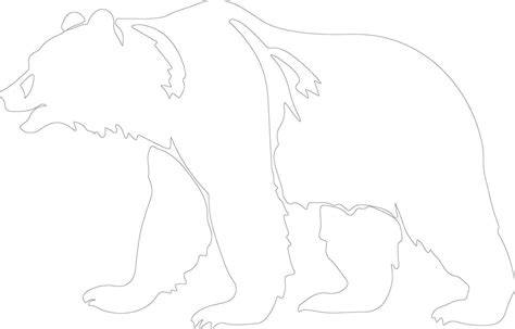 grizzly bear outline silhouette 38487771 Vector Art at Vecteezy