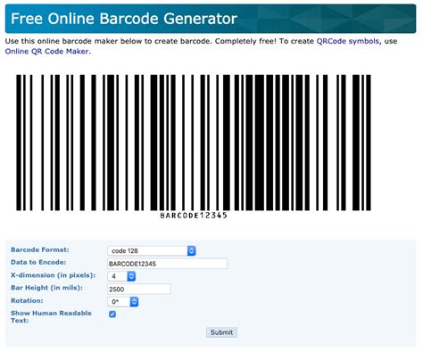Printable Barcode Generator