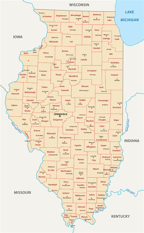 Illinois Counties Map | Mappr