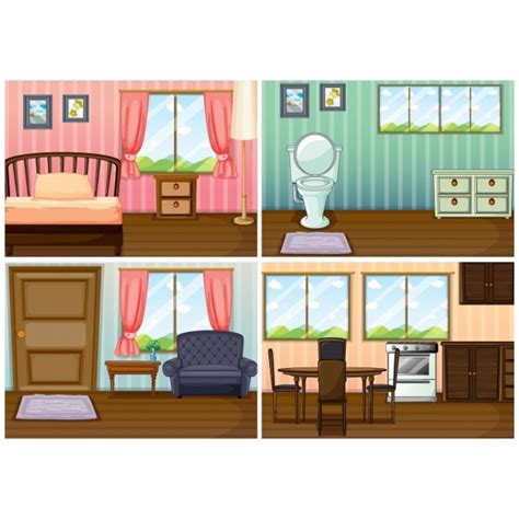 Diferentes partes de una casa | Vector Premium