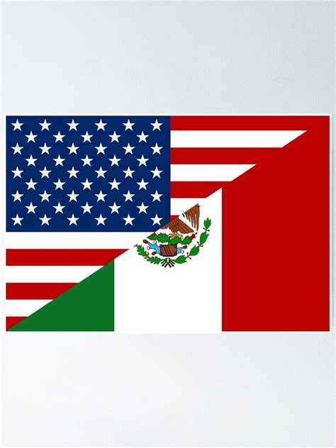 "USA MEXICO Flag" Poster for Sale by PolyChris | Redbubble