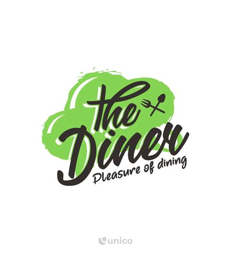 Logo Deisgn for The Diner, a restaurant that will be on a rooftop under the sky with a green ...