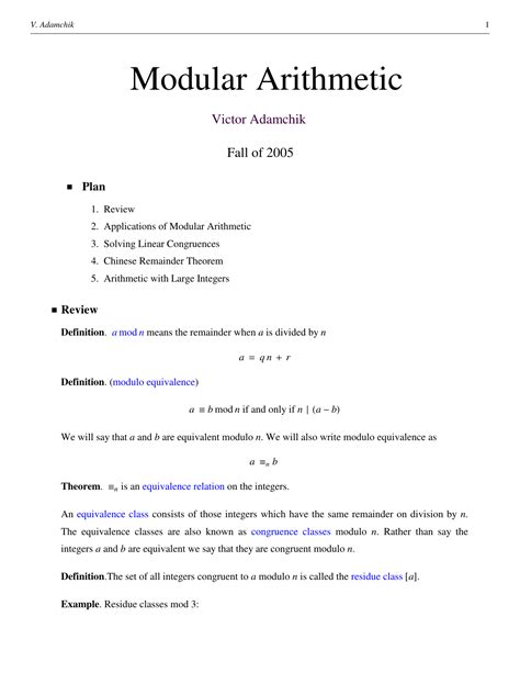 Modular Arithmetic