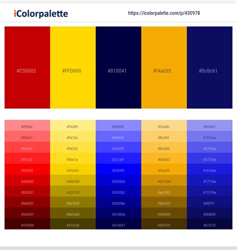 34 Yellow Color Schemes | Curated collection of Color Palettes