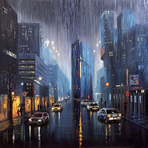 Big Exclusive New York Cyberpunk Oil Painting