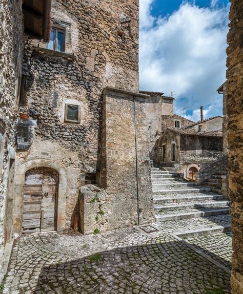 Scenic Sight in Santo Stefano Di Sessanio, Province of L`Aquila, Abruzzo, Central Italy. Stock ...