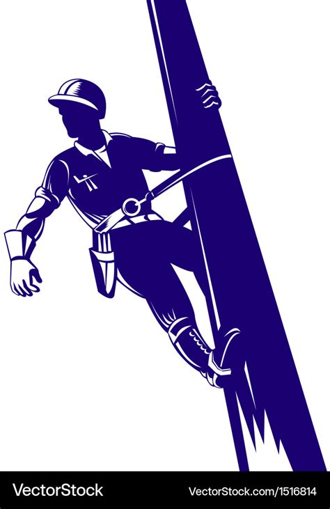 Power lineman climbing Royalty Free Vector Image