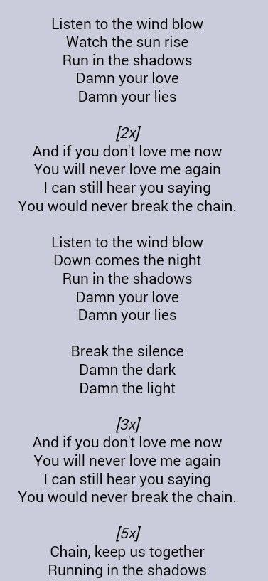 Fleetwood Mac . The Chain Song Lyrics Rock, Great Song Lyrics, Style ...