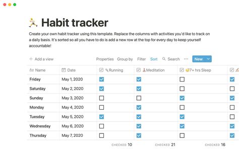 Tracker Template Notion