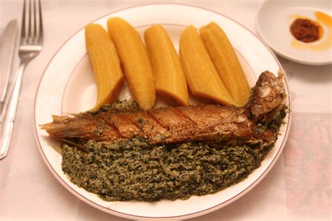 Fish, isombe (similar to spinach) and green banana. God I miss it. | African food, How to cook ...