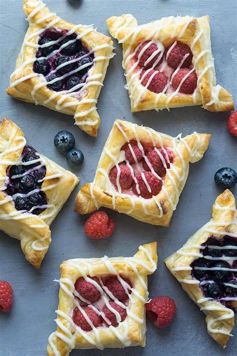 Berry and Cream Cheese Puff Pastries (Step by Step Photos) | Foodtasia